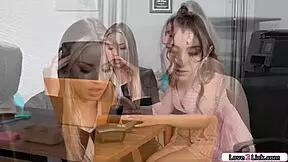 love2lick intern gets shaved pussy licked by hot it agent office