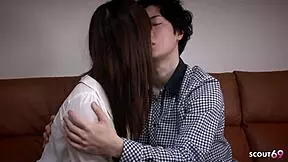 bushy vagina teen seduced for first fuck by classmate home alone