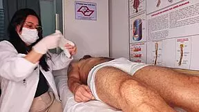 Nurse and Hot Latina Watch Patient's Monster Cock Erection!