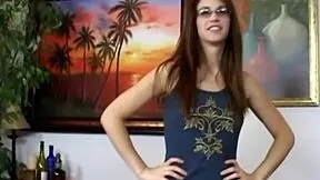 Horny Cute Teen Handjob With Glasses
