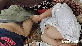 stepmom, sharing bed means your big tits milk my cock tonight?