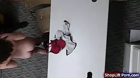 Police Officer Pounds Shoplifting Teen's Tight Pussy Hard