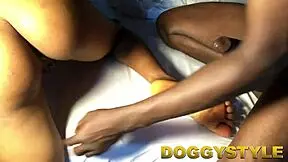 dude she shifted her panties aside to fuck wet chubby pussy in hotel room