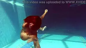 Canadian milf heidi teases underwater in the pool