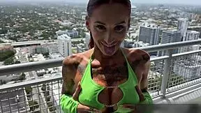 Alby the goat milf bends over as i slam her tattooed pussy doggystyle hard