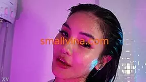 cute asian teen gets horny solo in bathroom big ass out