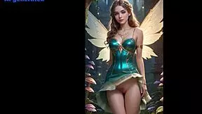 fairy explores enchanted forest in wild ai-generated adventure bliss