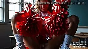 sexy ai teen cheerleader shows off her perfect animated body solo.