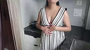 sexy indian stepsis umm bent over kitchen counter for stepbro deepthroat creampie doggystyle wait harder!!