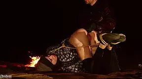 brooke johnson tied up in desert night for intense training from real domination documentary