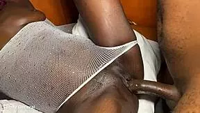 hey petite black teen, bend over so ebony guy bangs your dripping wet pussy doggystyle