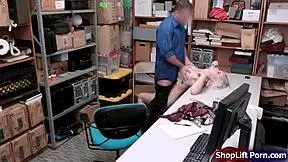 ever wonder what happens when busty teen shoplifter gets caught by officer for deepthroat titty fuck and banging at work?