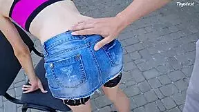 horny petite stepsis can't resist that monster cock so she bends over outdoors taking it doggystyle till orgasm in stockings tight pussy