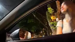 yo sucking stranger's monster cock in public car ride