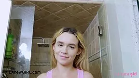 omg radiant teen blonde's sensual bath glows so hot 💦🛁