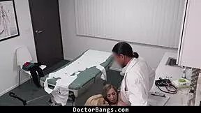 shy teen nurse patient bends over for doctor's monster cock doggystyle in hospital threesome
