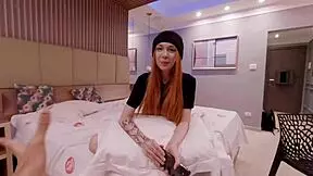 starting delicate pink redhead as porn model... submissive moans on big cock free scene