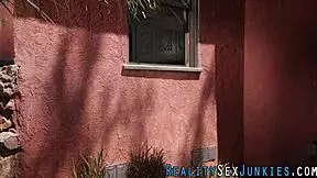 voyeur catches real brunette teen masturbating outdoors before bbc plows her hardcore