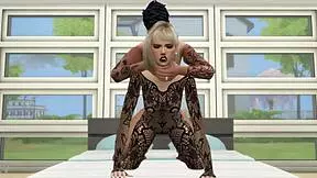 girl in lingerie bent over fucked hard doggystyle in sims 4 game