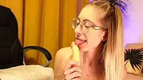tall skinny blonde gives soft homemade blowjob with small tits out