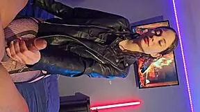 sexy latina teen in heels and jacket rides her stepdad's cock cowgirl in homemade pov