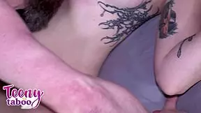 stepdad creampies stepdaughter's shaved pussy all weekend, you into that taboo? 