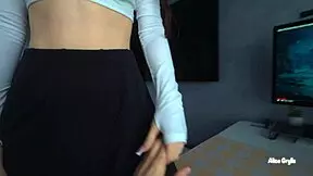 she TEASES with LINGERIE then RIDES his COCK passionately ending in HUGE CUMSHOT on her BUSTY body