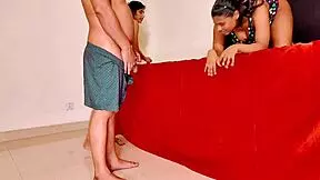 rough ffm threesome fucking step sister's best friend with big natural tits bent over doggystyle deepthroat missionary squirting