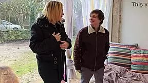 stepmom visits my apartment this week for epic monster cock throat pounding