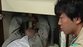 in the kitchen her hairy cunt got licked so good it hurt