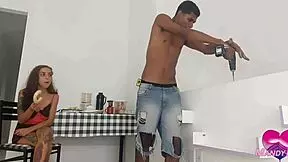 the bbc handyman arrives for repairs but ends up stretching her milf asshole with deep bareback thrusts until creampie drip