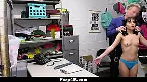 Shoplifting Aria Valencia Spies Officer Cock and Rides It After Deepthroat Deal