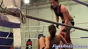 busty babes roll around naked wrestling pinning each other for sneaky pussy licks 👅💋