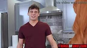 Fat ass redhead stepsis ditches dildo for taboo deepthroat face fucking and hardcore pounding