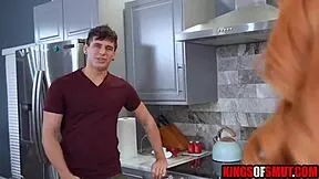 Fat ass redhead stepsis ditches dildo for taboo deepthroat face fucking and hardcore pounding