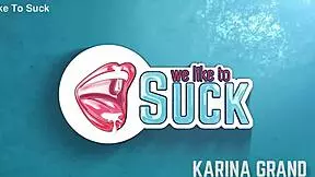 Karina Grand blonde gf fingers pussy licks cock pov then takes messy facial cumshot doggystyle