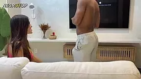 tiny waist teen struggles with 24cm black monster cock