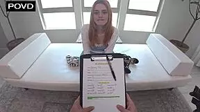 gracey fox spreads her tight pussy for the casting agent's hard tryout