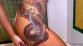 whoa, check out this soapy milf's big tits and wet pussy teasing in shower close-up 💦🍑