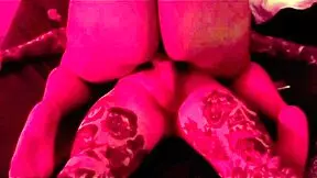 wanna watch this submissive latina babe take four cocks raw in a funky red-lit orgy?