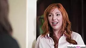 what secrets hide in lesbian staff's double penetration of busty milf client?