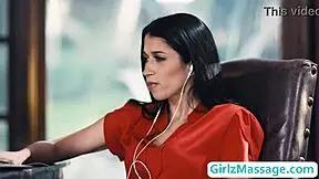 two nasty brunettes start with a seductive massage then dive into wet pussy licks and ass play