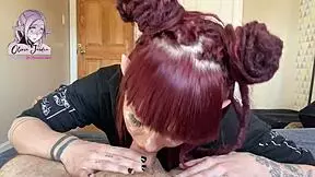 oh god, this alien girl's sloppy deepthroat on my huge cock has me moaning and gagging for cum