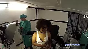 dr tampa pays brunette teen destiny santos cash to spread shaved ass and pussy in latex handcuffs