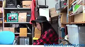 teen shoplifter gets hardcore ram from security in backroom