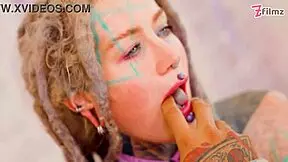 tattooed goth petite takes bbc anal deepthroat ass to mouth facial ride