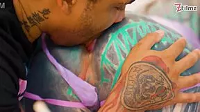 tattooed goth petite takes bbc anal deepthroat ass to mouth facial ride