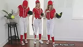 POV baseball besties foursome pounds monster cocks in uniform hardcore orgy