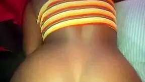 damn, stuffing this petite ebony's tight pussy with monster bbc creampie before roommate walks in 😈💦