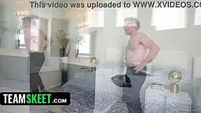 Hidden cam catches Mr Mancini's hard cock satisfying the horny teen babysitter's urges while she cheats in underwear